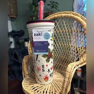 ZAK!~23oz STRANGER THINGS HELLFIRE CLUB Cream Tumbler with Colorful Graphics!!